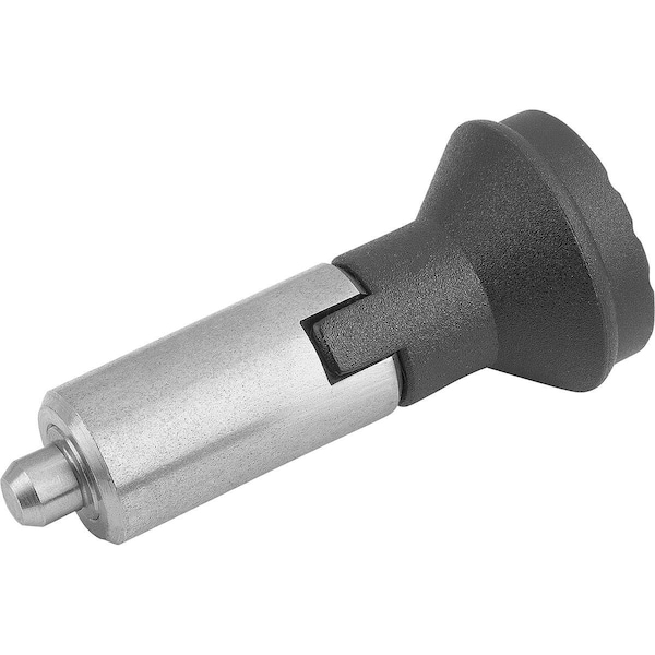 Indexing Plunger Wo Collar Size:3, D1=18, D=8, L=74, Form:M W Locking Slot, Ss Not Hardened,